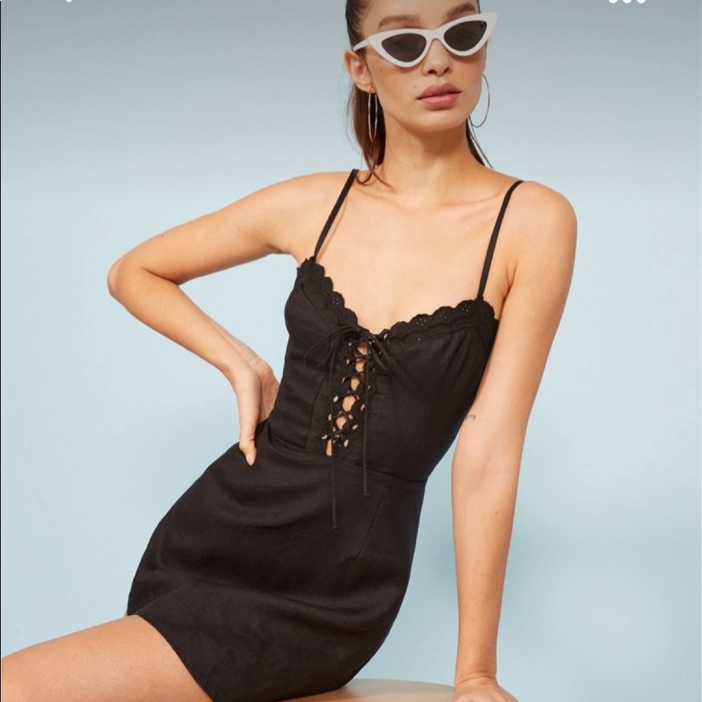 Black Linen Reformation Dress